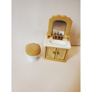 Calico Critters Country bathroom Partial Set  Replacement Toilet  Sink Bathtub